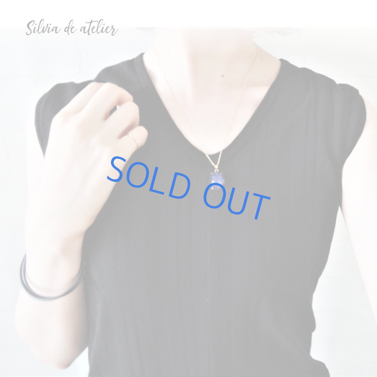 画像6: 【1点もの・LA】閃光タイチンルチル　夜空ラピスラズリ　カボション　約50cm　14kgfネックレス (6)