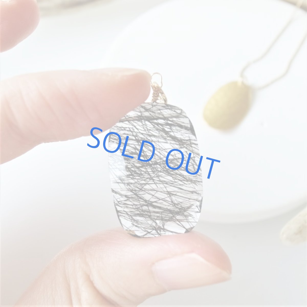 画像8: 【お届け粒B】ブラックトルマリンインクォーツ　フリーフォーム　14kgf50cmストリングスネックレス (8)