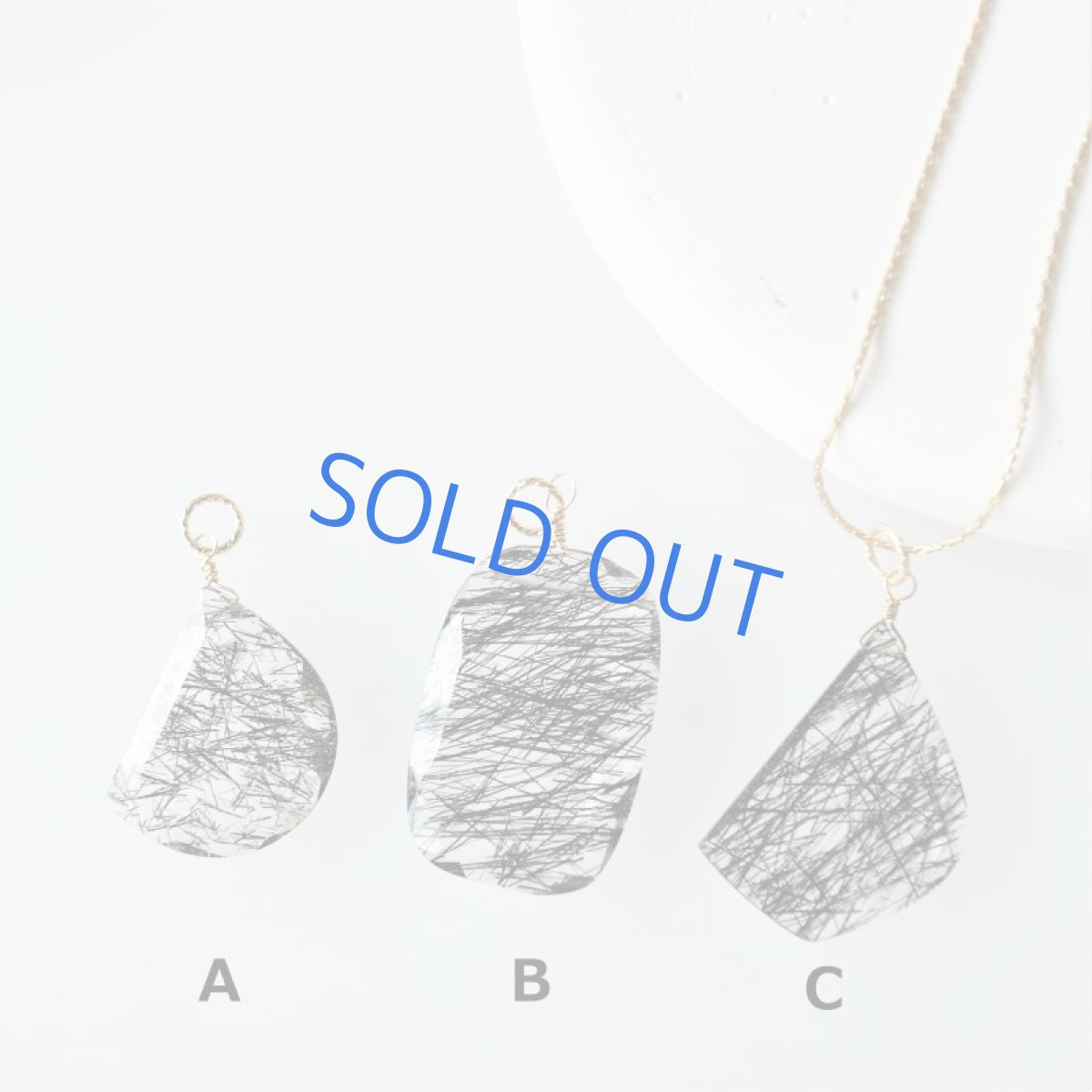 画像2: 【お届け粒B】ブラックトルマリンインクォーツ　フリーフォーム　14kgf50cmストリングスネックレス (2)