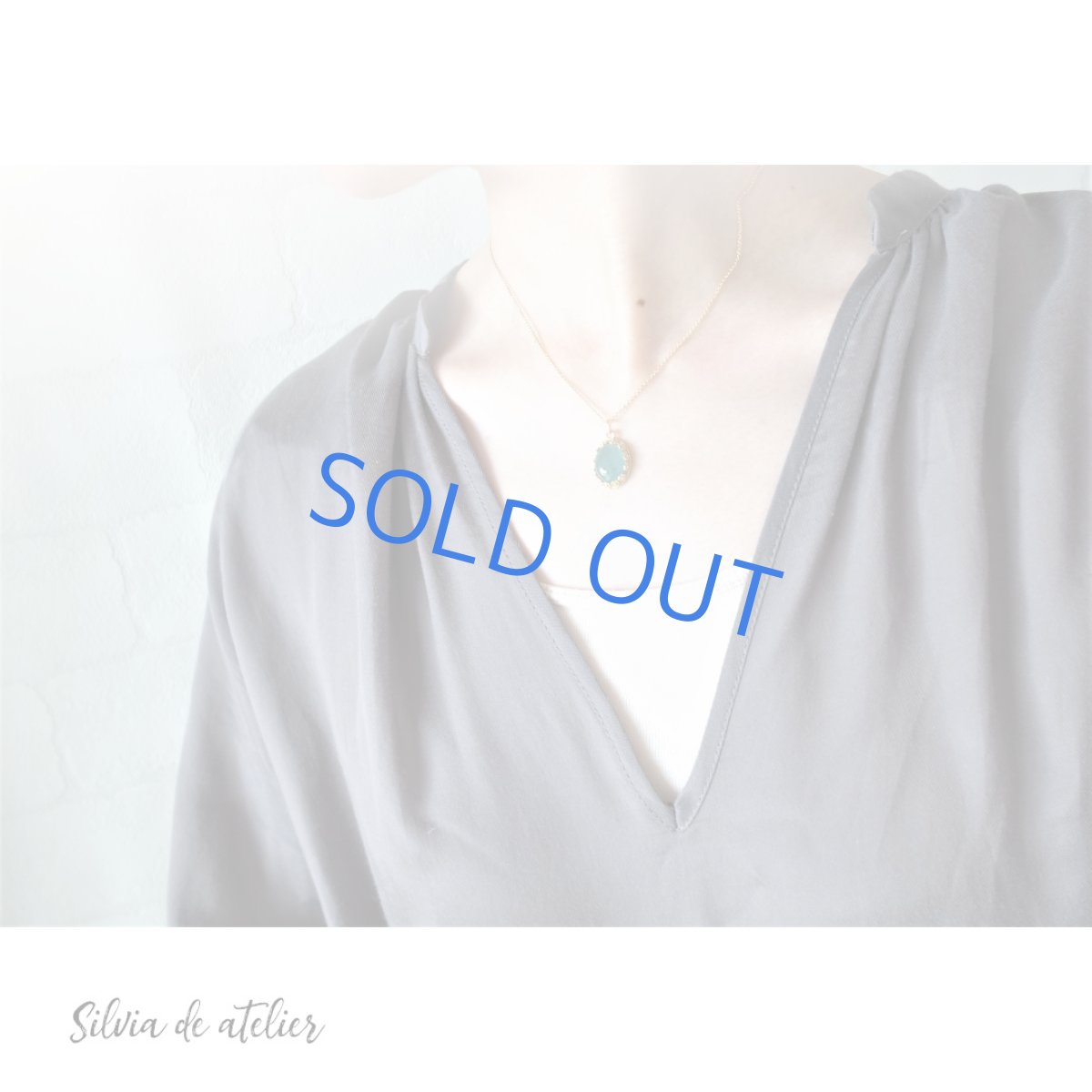 画像7: 【残り1・Lサイズ】世界十指の希少石　グランディディエライト　カボション　フラワー　サージカルステンレス40cmネックレス (7)