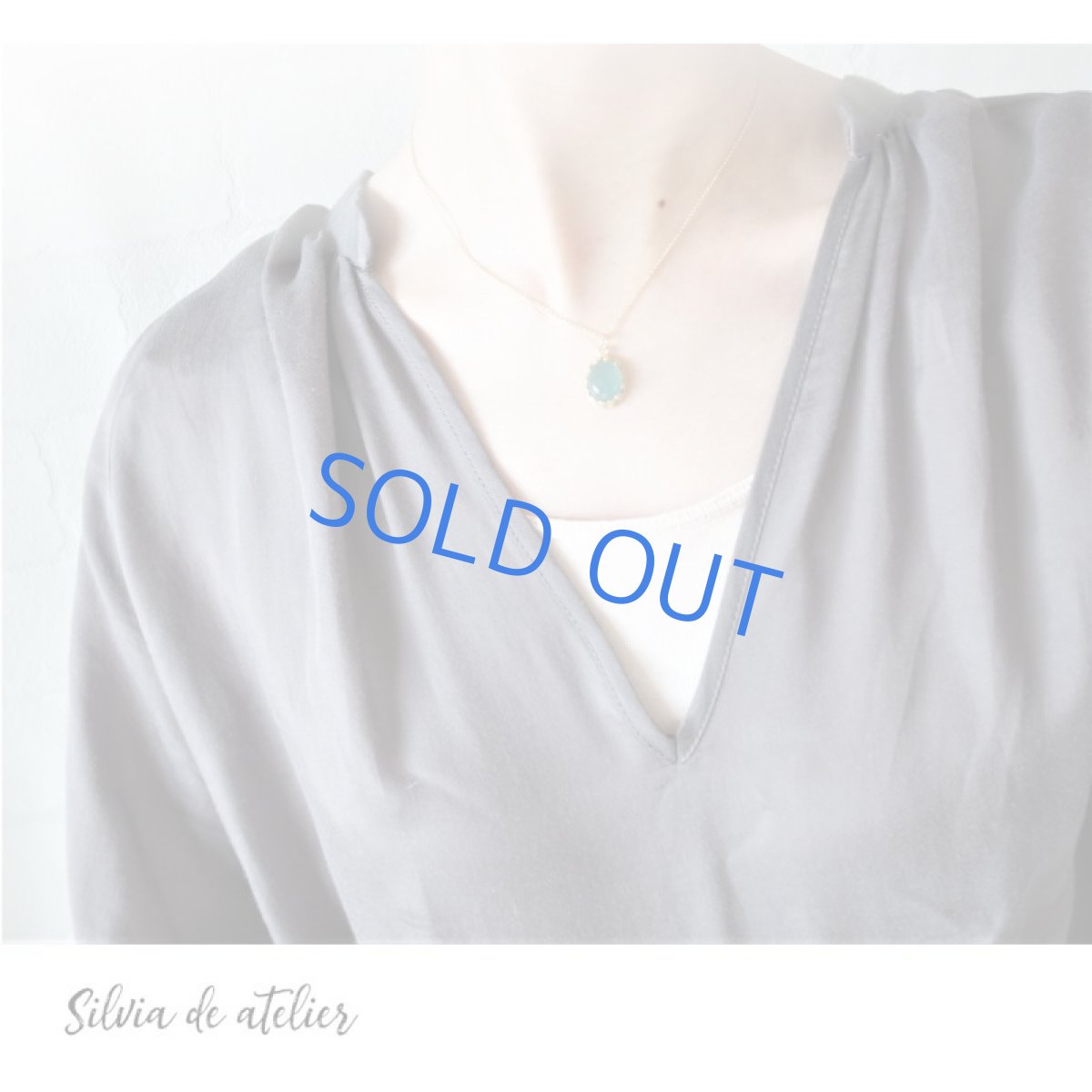 画像6: 【残り1・Lサイズ】世界十指の希少石　グランディディエライト　カボション　フラワー　サージカルステンレス40cmネックレス (6)