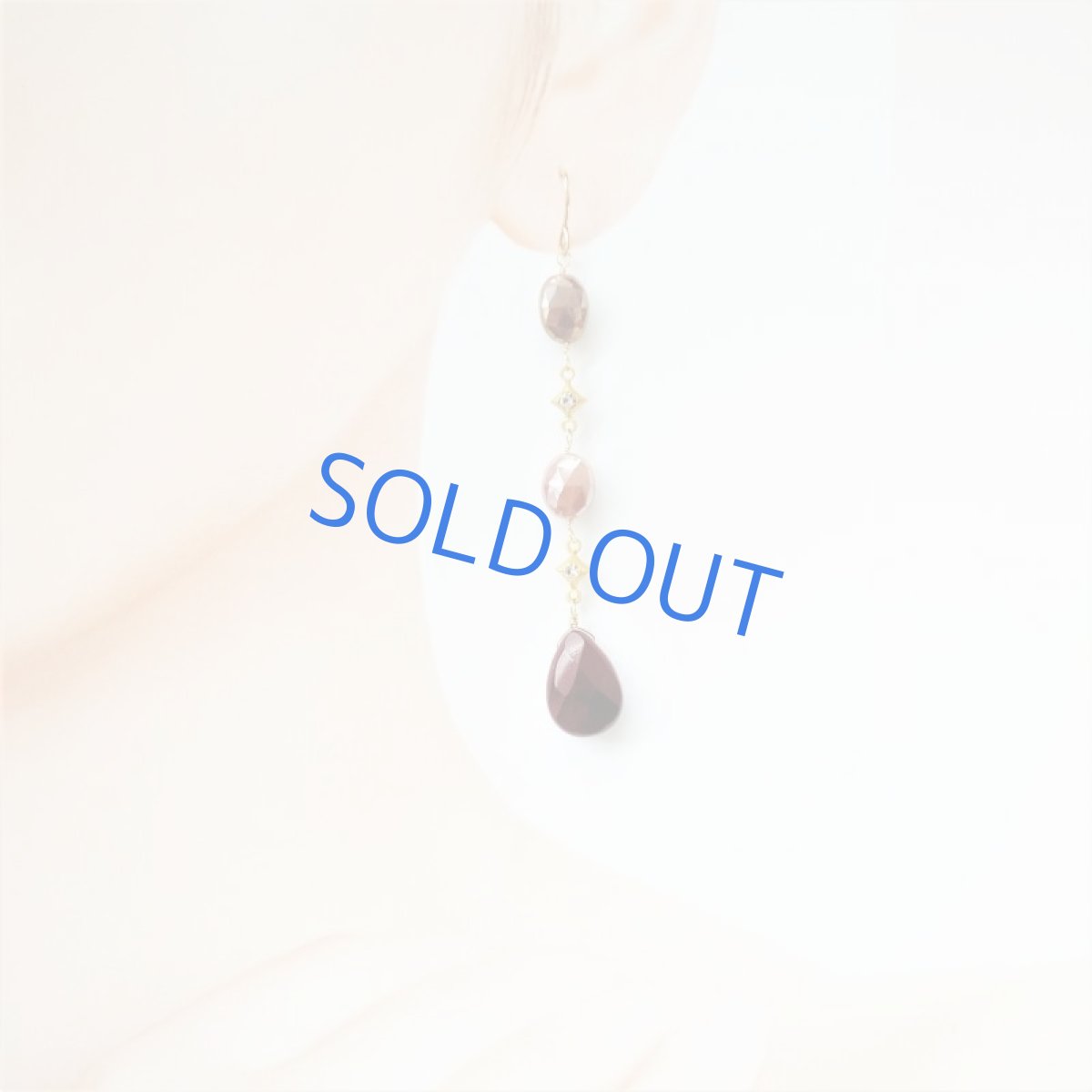 画像7: 【イヤリング変更可・残り1】ベージュムーンストーン　＆　ムーアカイト　14kgfフックピアス  (7)