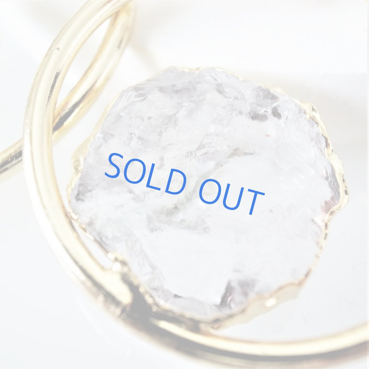 画像5: 半額SALE【残り2・コードSLECT】クリスタル　ラフロック　ゴールデンサークル　革コードネックレス約85cm (5)