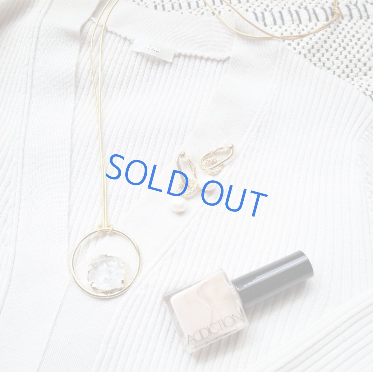 画像8: 半額SALE【残り2・コードSLECT】クリスタル　ラフロック　ゴールデンサークル　革コードネックレス約85cm (8)