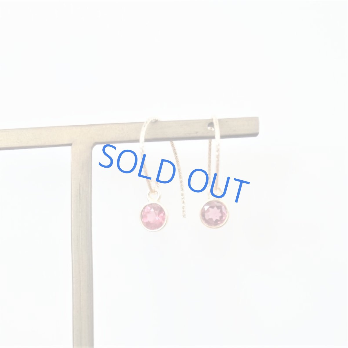 画像5: 【残り1ペア・イヤリング変更可】宝石質　ピンクガーネット　ミニラウンドジェム　14kgfグリッターラウンドフックピアス  (5)