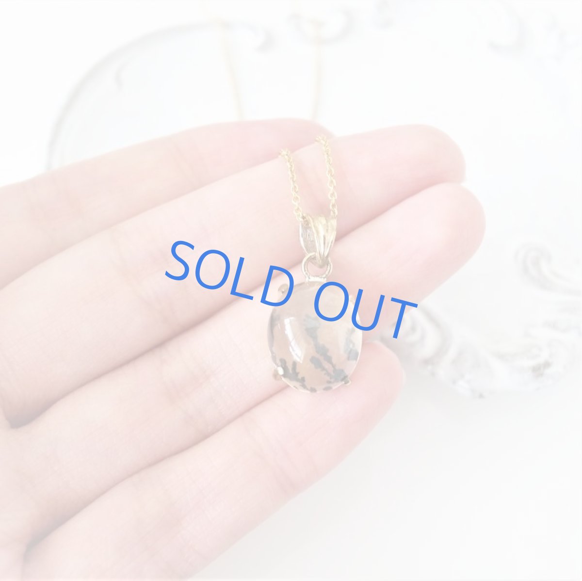 画像3: 【1点もの・オーバルB】ブラジル産　デンドリティッククォーツ　ペンダント　14kgfネックレス約50cm (3)