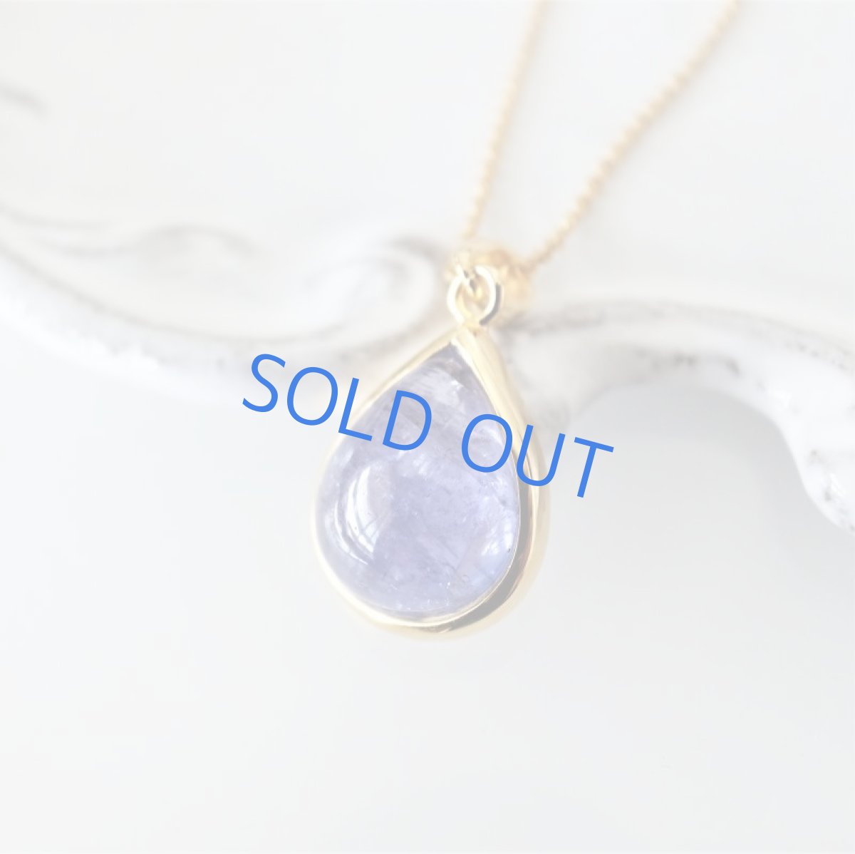 画像2: 【限定1・Bティア】AAA　タンザナイト　カボション　ペンダント　約40cm　14kgfネックレス (2)