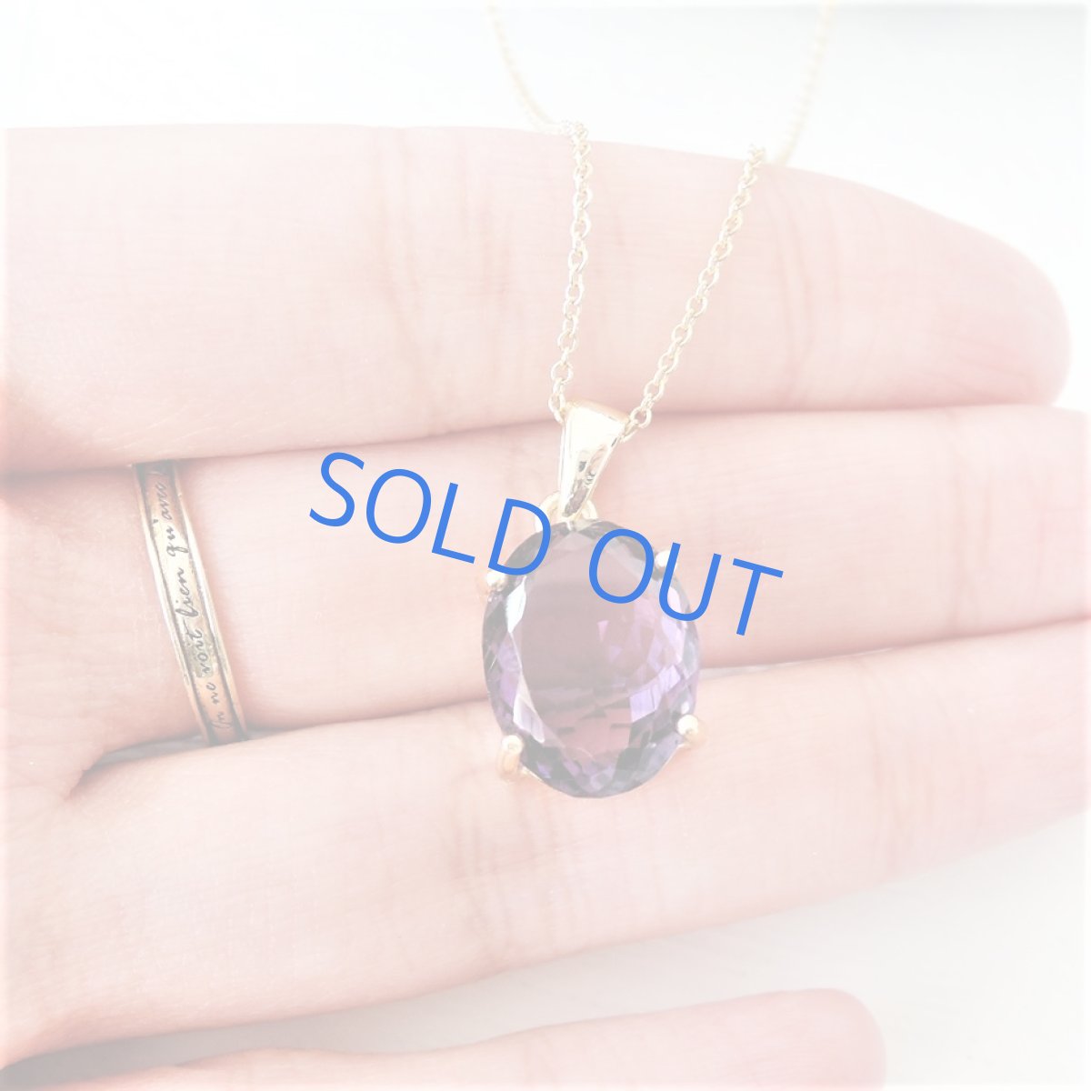 画像4: 訳あり・1点のみ　大粒宝飾用ルース　アフリカ産　ダークカラー　アメジスト　サージカルステンレスネックレス40cm (4)