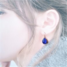 画像6: 【再入荷！・イヤリング変更可】大粒　夜空のティアドロップ　ラピスラズリ　14KGFピアス  (6)