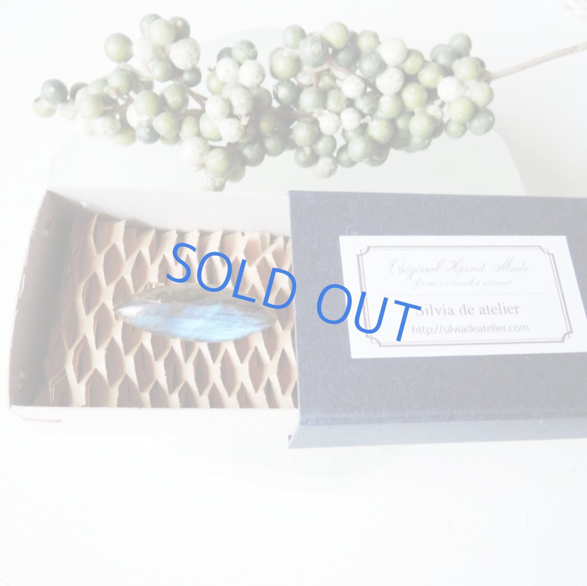 画像4: 【1点もの】ラブラドライト　マーキス　ブローチ　008 (4)