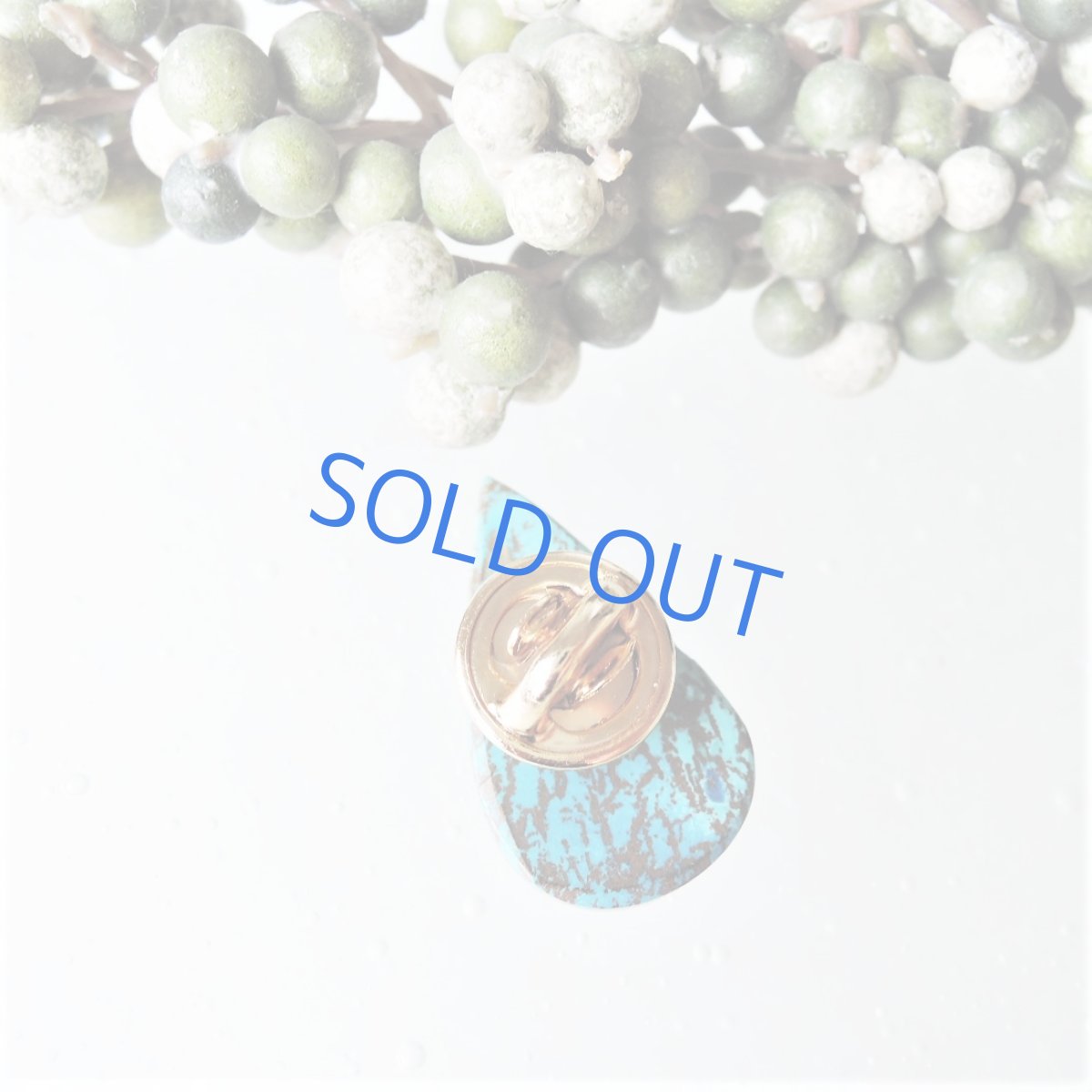 画像3: 【1点もの】希少石　アズライト　ティアドロップ　ピン　009 (3)