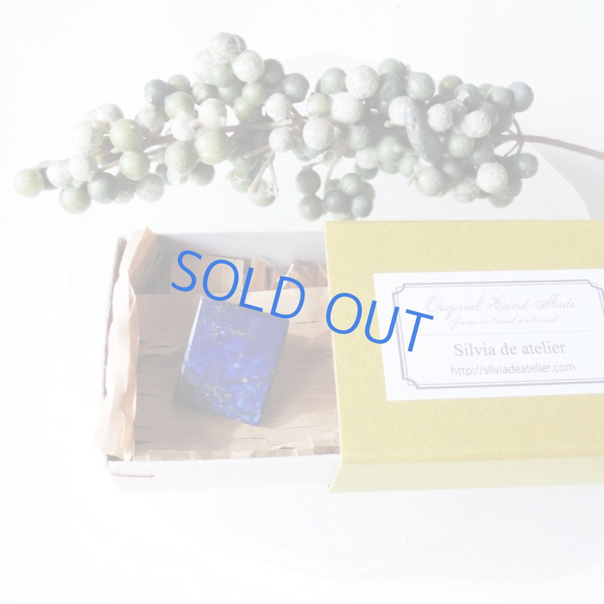 画像4: 【1点もの】夜空の絵画 ラピスラズリ レクタングル ピン 013 (4)