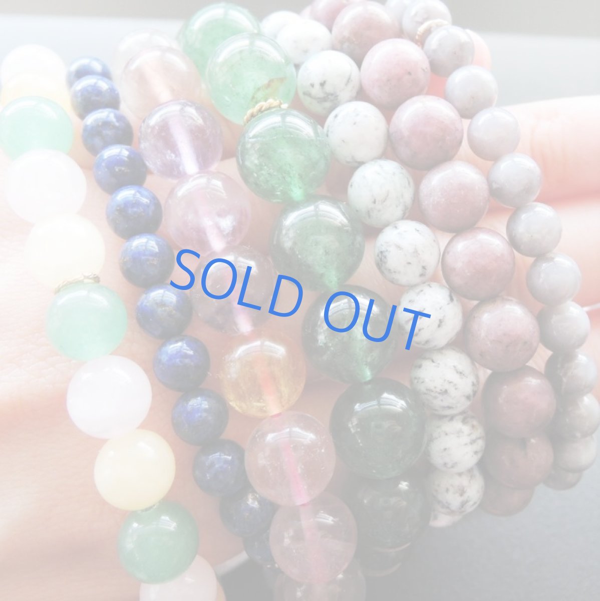 画像2: 半額SALE！残りグリーンクォーツのみ【各種限定】数珠ストーン　ブレスレット (2)