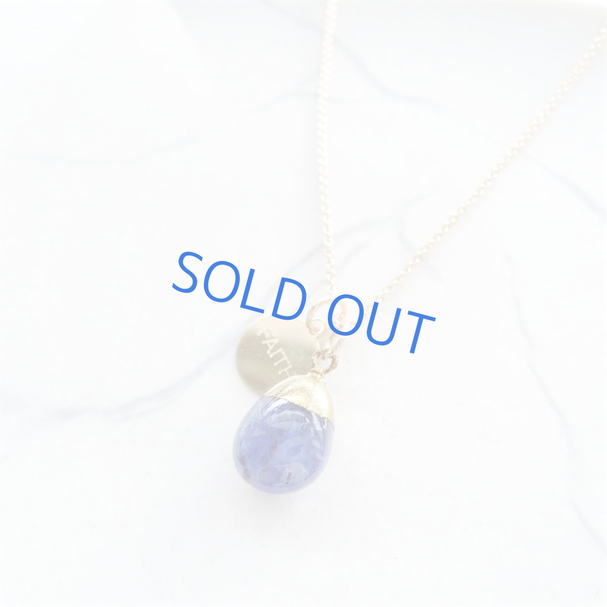 画像4: 【残り1】タンザナイト大粒タンブル 14KGFプレートチャーム付 14kgfネックレス40cm (4)