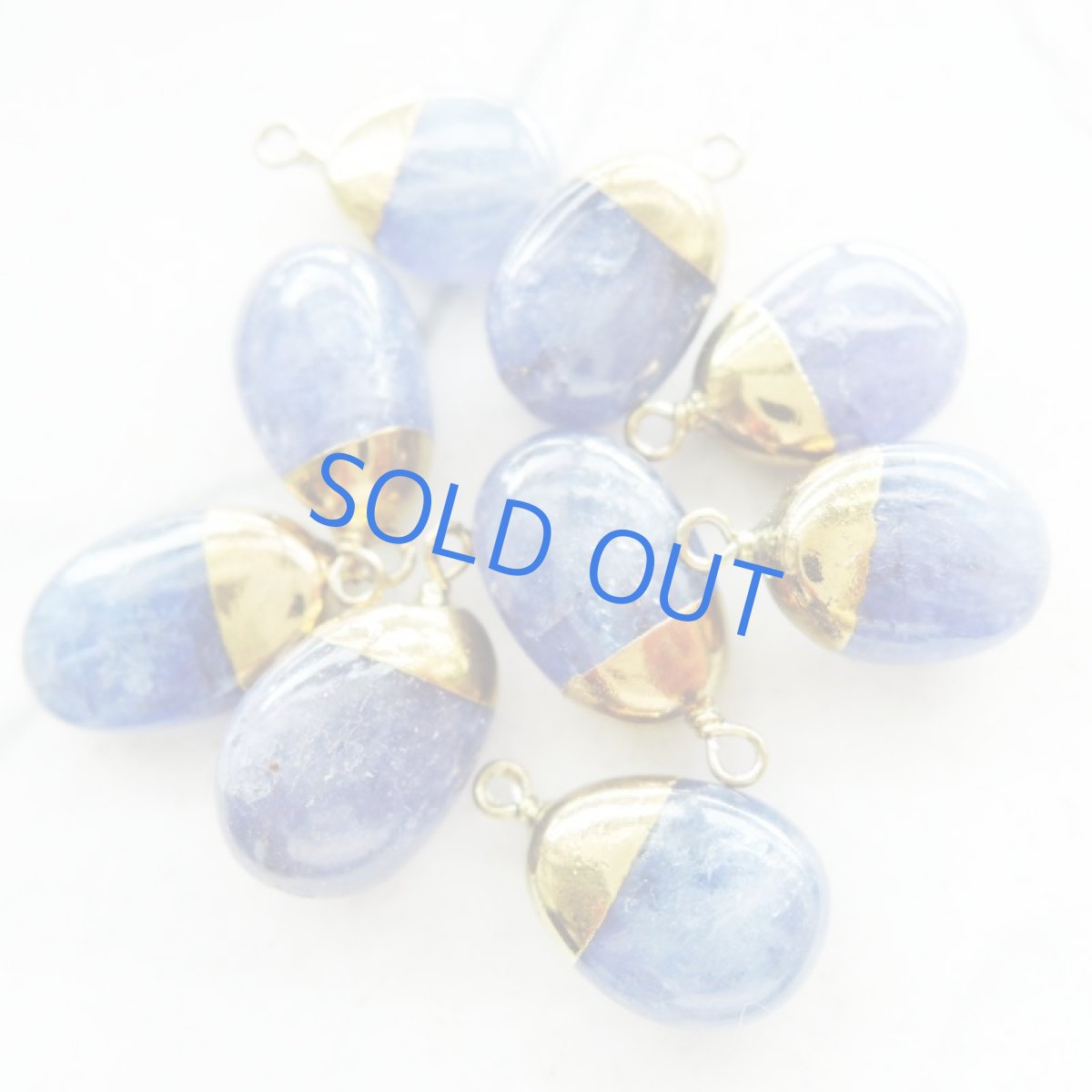 画像2: 【残り1】タンザナイト大粒タンブル 14KGFプレートチャーム付 14kgfネックレス40cm (2)