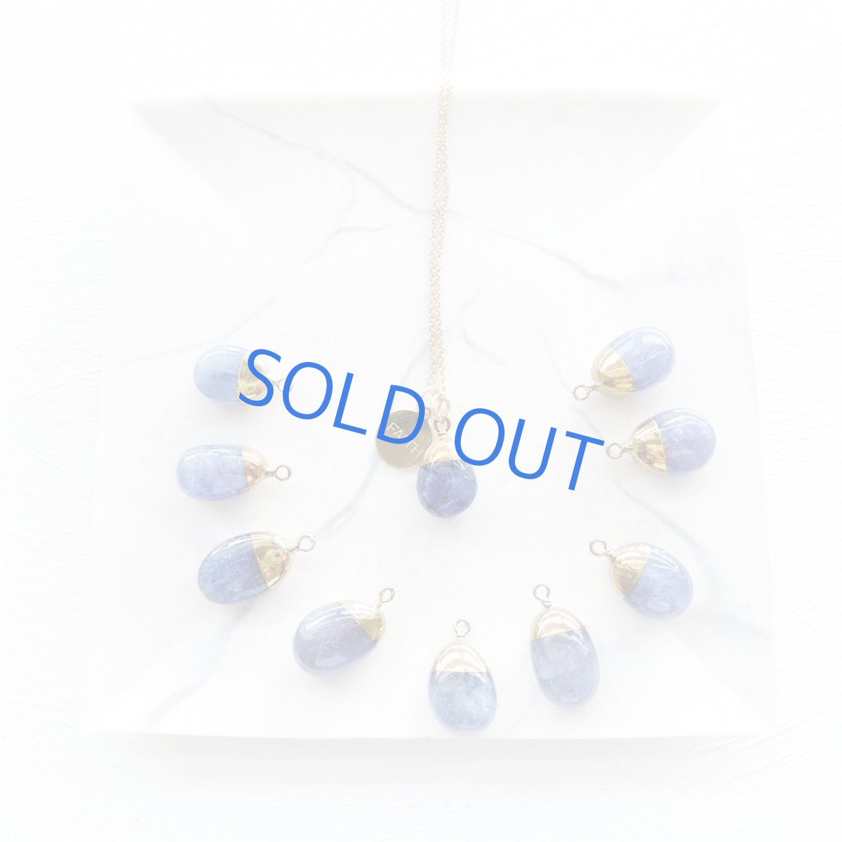 画像6: 【残り1】タンザナイト大粒タンブル 14KGFプレートチャーム付 14kgfネックレス40cm (6)