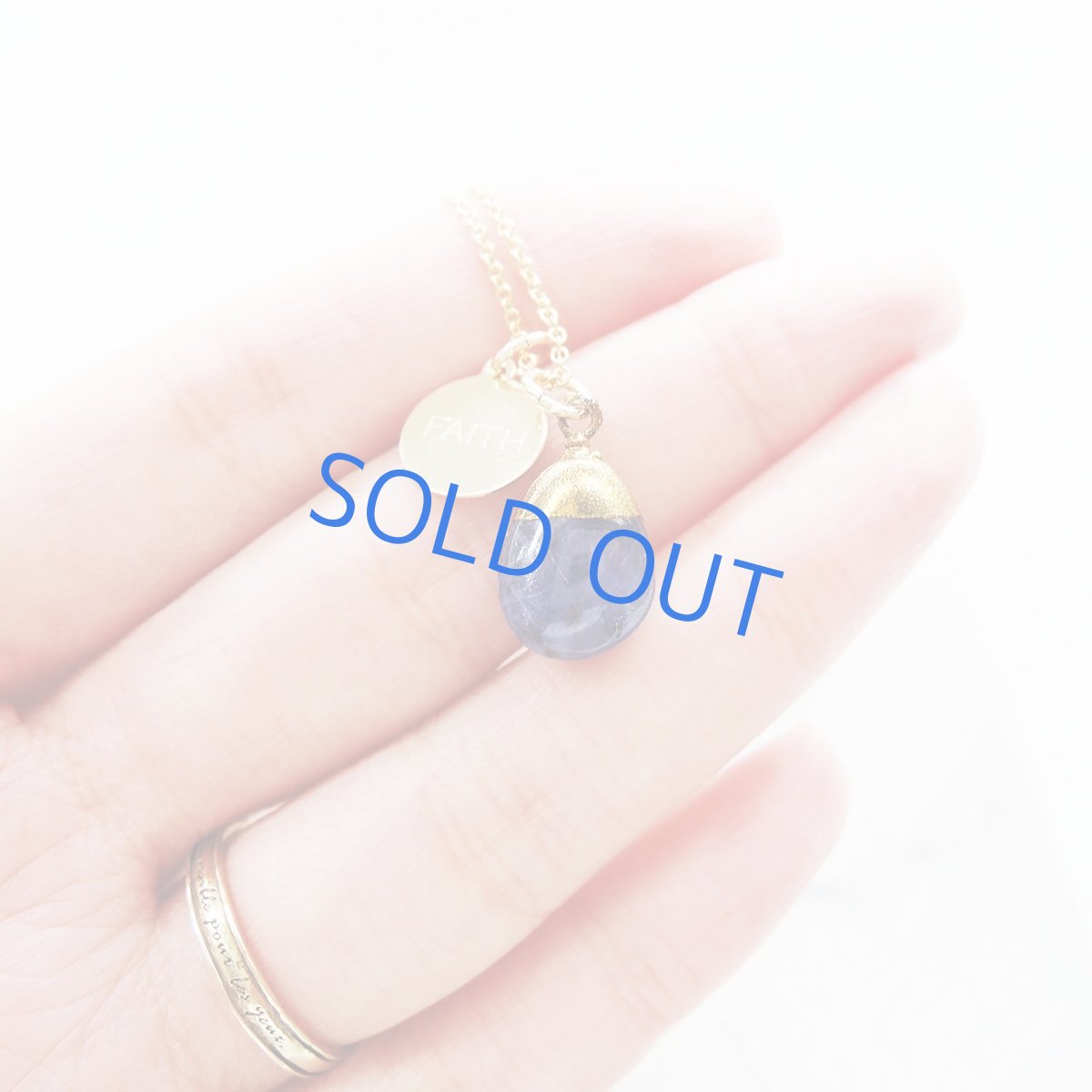 画像3: 【残り1】タンザナイト大粒タンブル 14KGFプレートチャーム付 14kgfネックレス40cm (3)