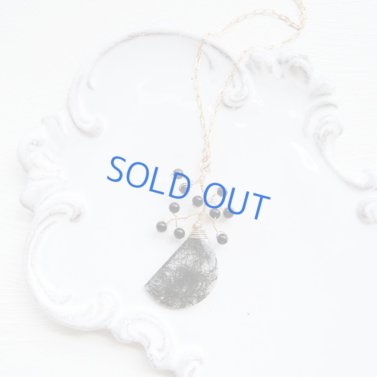 画像3: 【1点もの】ブラックトルマリンクォーツ　デザインチャーム　14KGFミディアムネックレス (3)