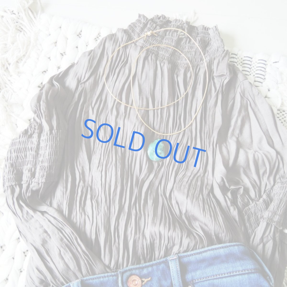 画像5: 【1点もの・A】超大粒 クリソコラ ゴールド牛革コードロングネックレス (5)