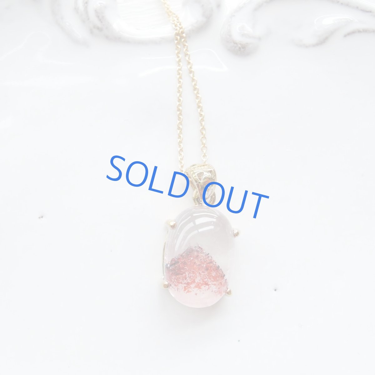 画像2: 【1点もの・D】開運！赤富士　レッドファントムクォーツ　14KGFネックレス40cm (2)