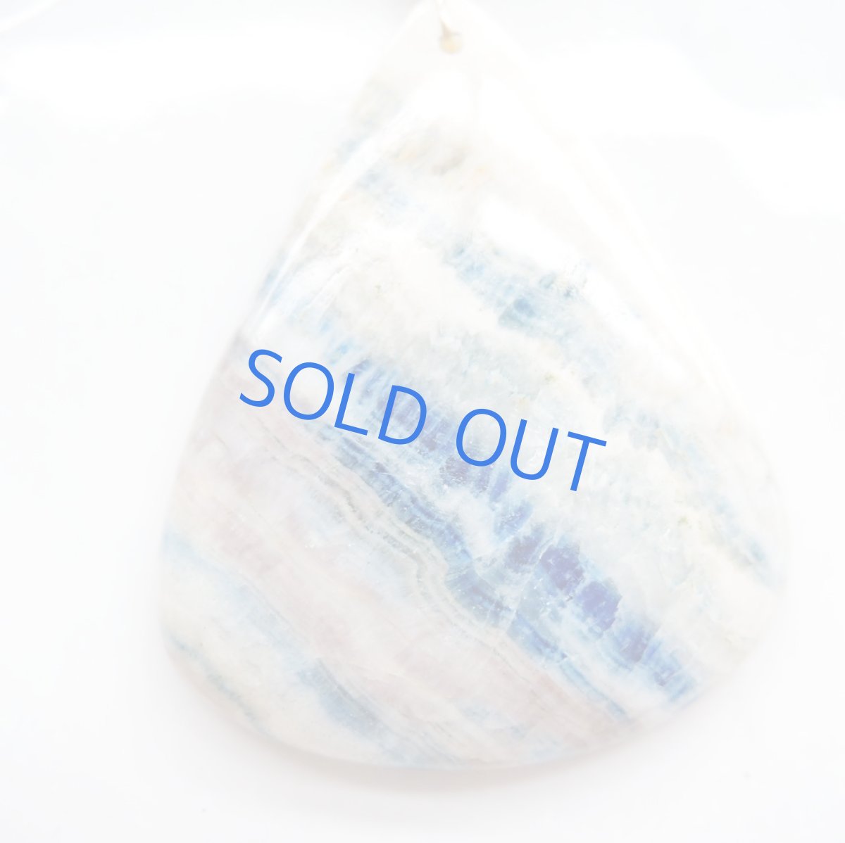 画像2: 【1点もの・C】希少石　超大粒　ブルーシェライト（シーライト）　ゴールドロングネックレス (2)