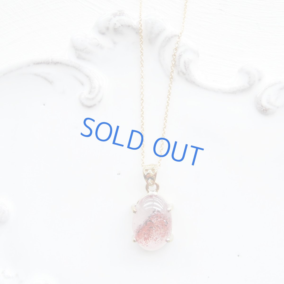 画像4: 【1点もの・B】開運！赤富士　レッドファントムクォーツ　14KGFネックレス40cm (4)