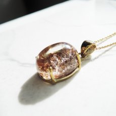 画像2: 【1点もの・Ｄ】希少　桜の森風　ガーデンクォーツ　14KGFネックレス40cm (2)