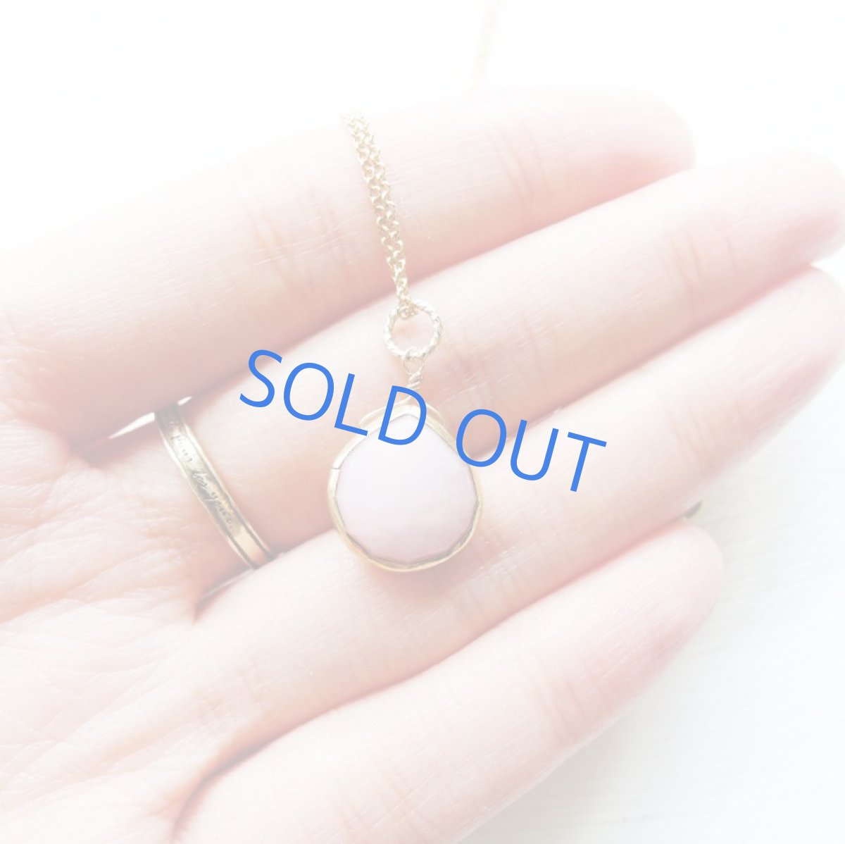 画像4: 半額SALE【残り5・訳あり】ピンクオパールフレーム　マロンドロップ　サージカルステンレスネックレス50cm (4)