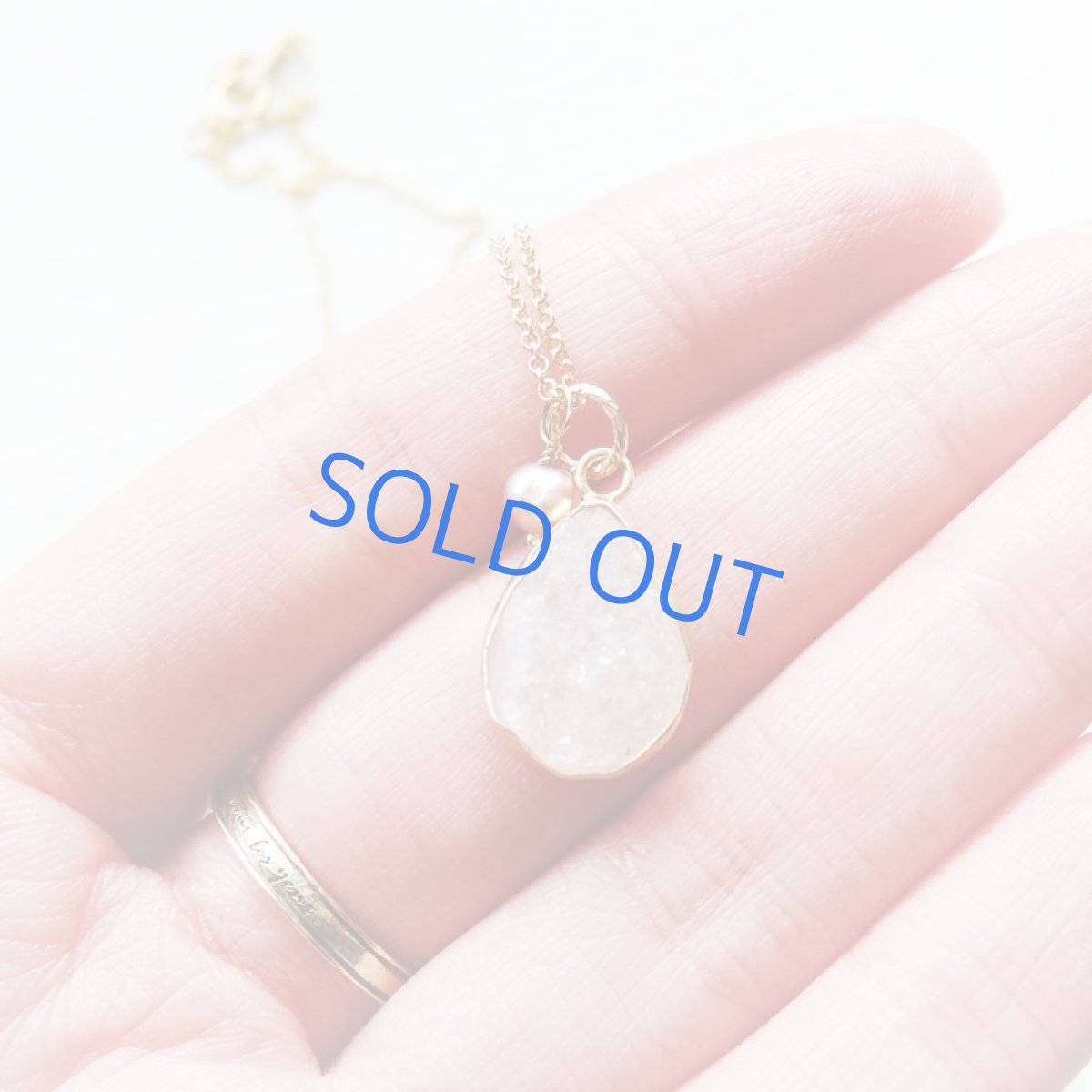 画像3: 半額SALE【訳あり・残り2】天然　ピンクアゲート　ドゥルージー　ネックレス14kgf40cm (3)