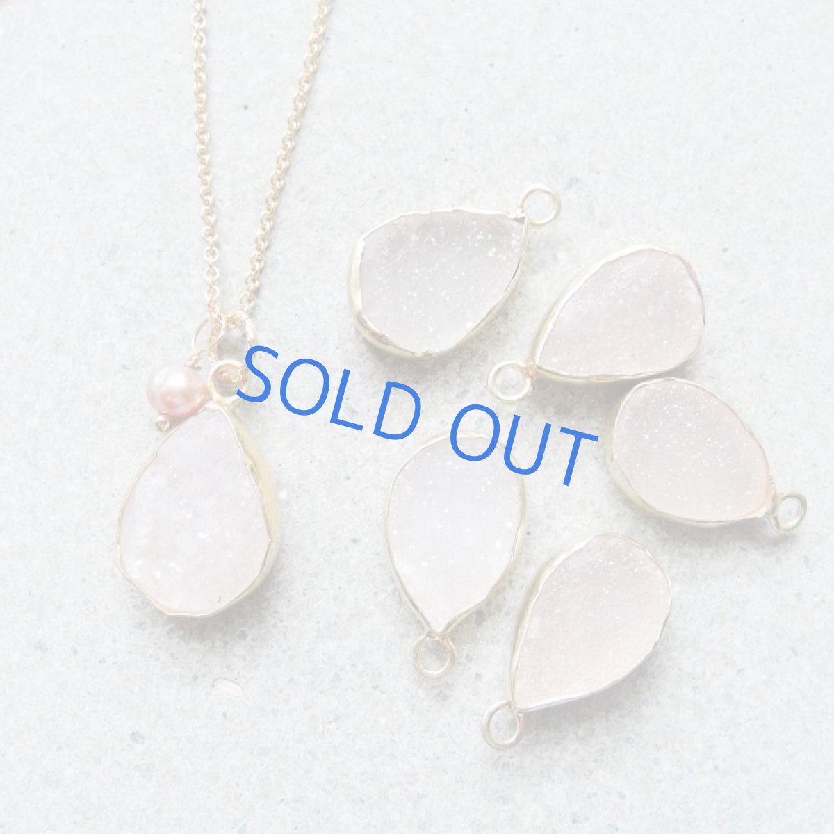 画像2: 半額SALE【訳あり・残り2】天然　ピンクアゲート　ドゥルージー　ネックレス14kgf40cm (2)