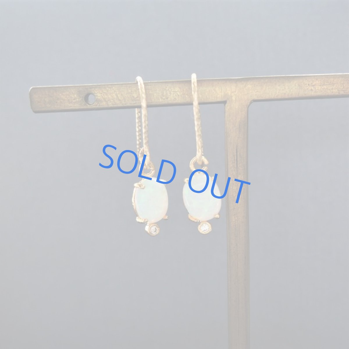 画像3: 【残り1・イヤリング変更可】オパールガラス　ミニジルコニア付　14KGFフックピアス (3)