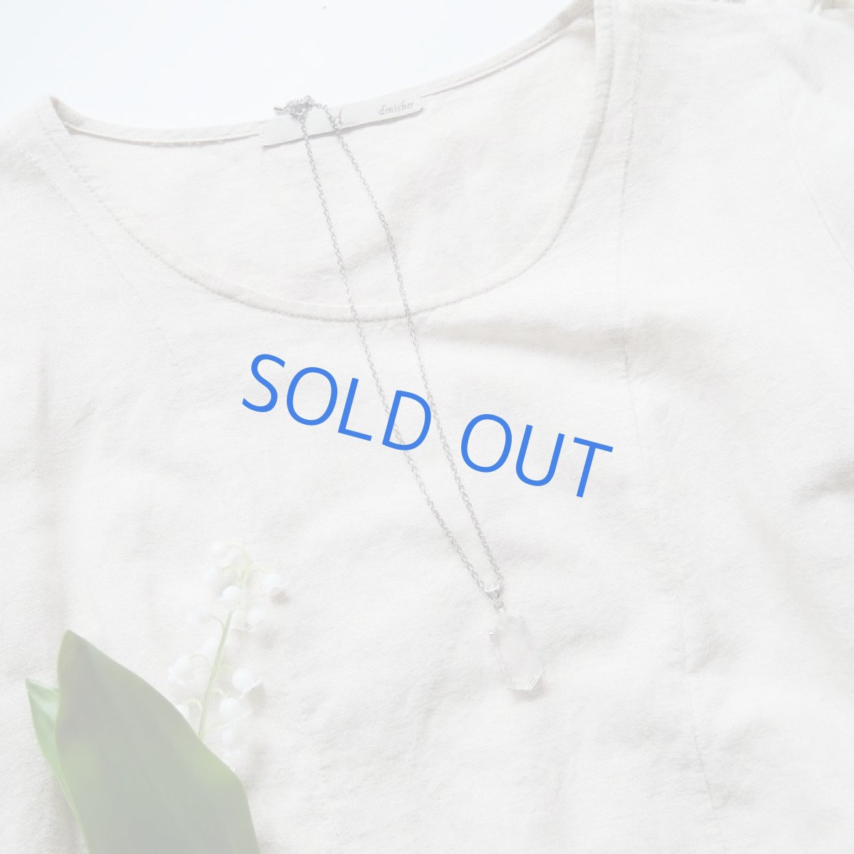 画像7: 【1点もの・C細長】エンジェルラダークォーツ　原石スライス　サージカルステンレスシルバー45＋5cmネックレス (7)