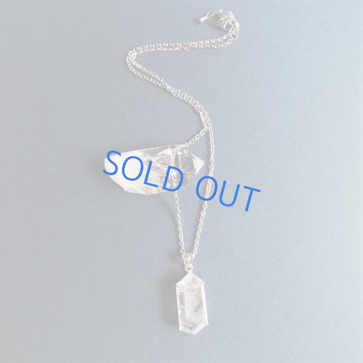 画像5: 【1点もの・C細長】エンジェルラダークォーツ　原石スライス　サージカルステンレスシルバー45＋5cmネックレス (5)