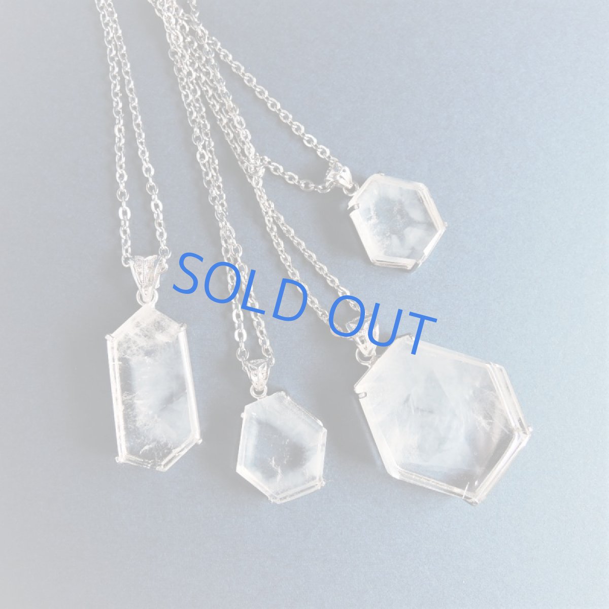 画像8: 【1点もの・C細長】エンジェルラダークォーツ　原石スライス　サージカルステンレスシルバー45＋5cmネックレス (8)