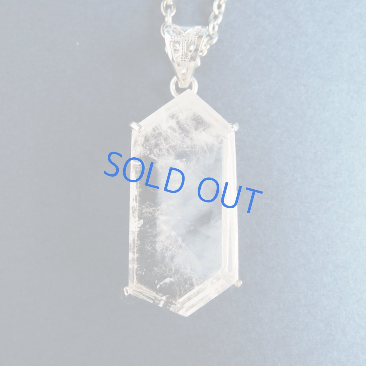 画像3: 【1点もの・C細長】エンジェルラダークォーツ　原石スライス　サージカルステンレスシルバー45＋5cmネックレス (3)