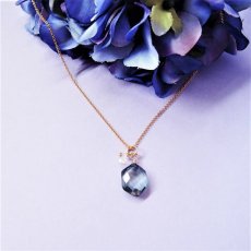 画像2: 【限定数のみ】紫陽花ブルー　ミスティックブルークォーツ　ヘキサゴン　14KGFネックレス40cm (2)
