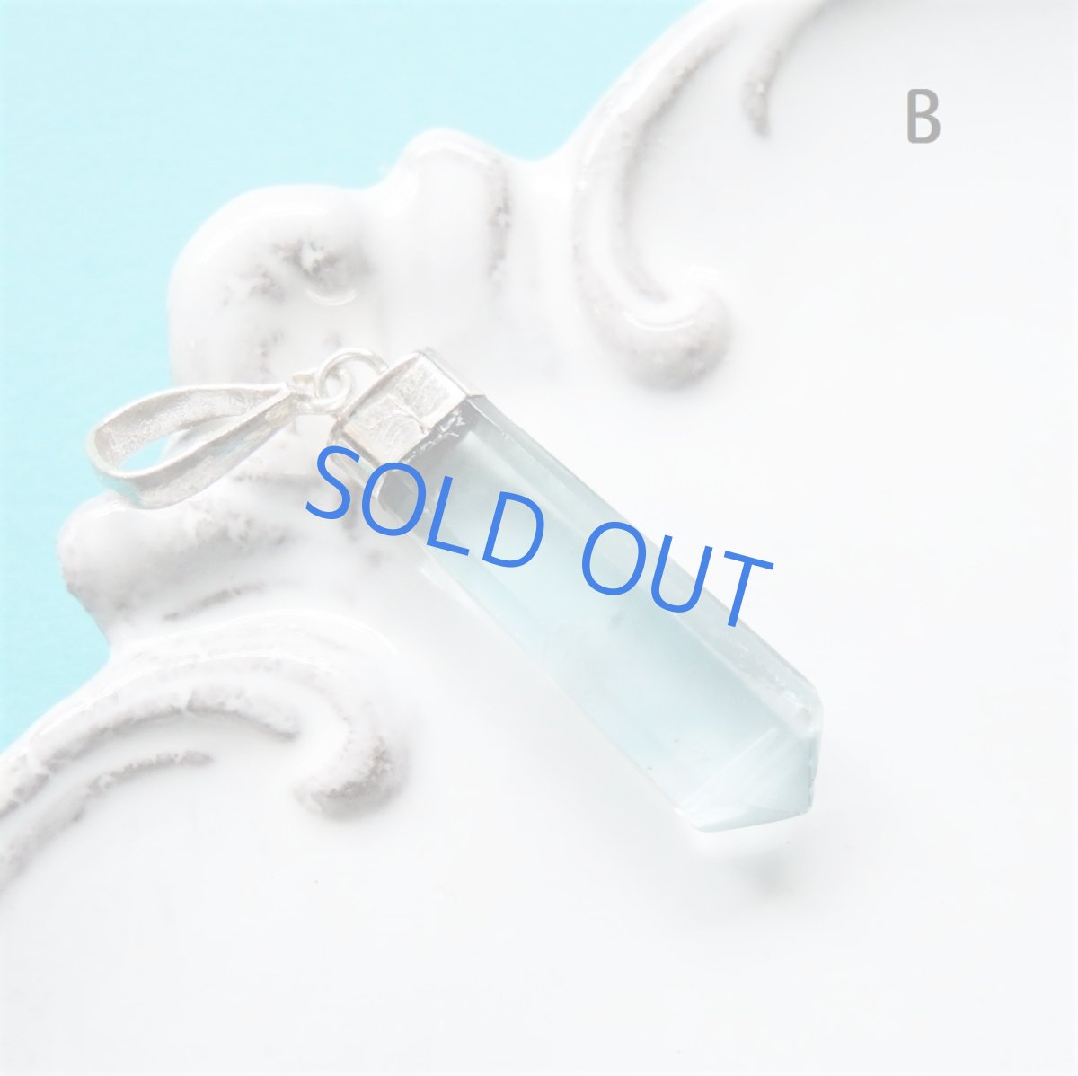 画像5: 【残りBのみ】ブルーフローライト　チューブ結晶　サージカルステンレスシルバー45cm (5)