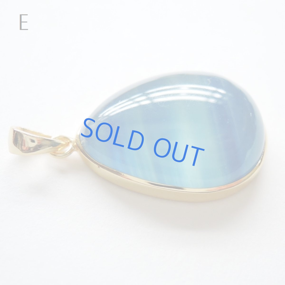 画像15: 【お届け粒D】天然ストライプ　超大粒　カルサイト　フレーム　革コードネックレス約85cm (15)