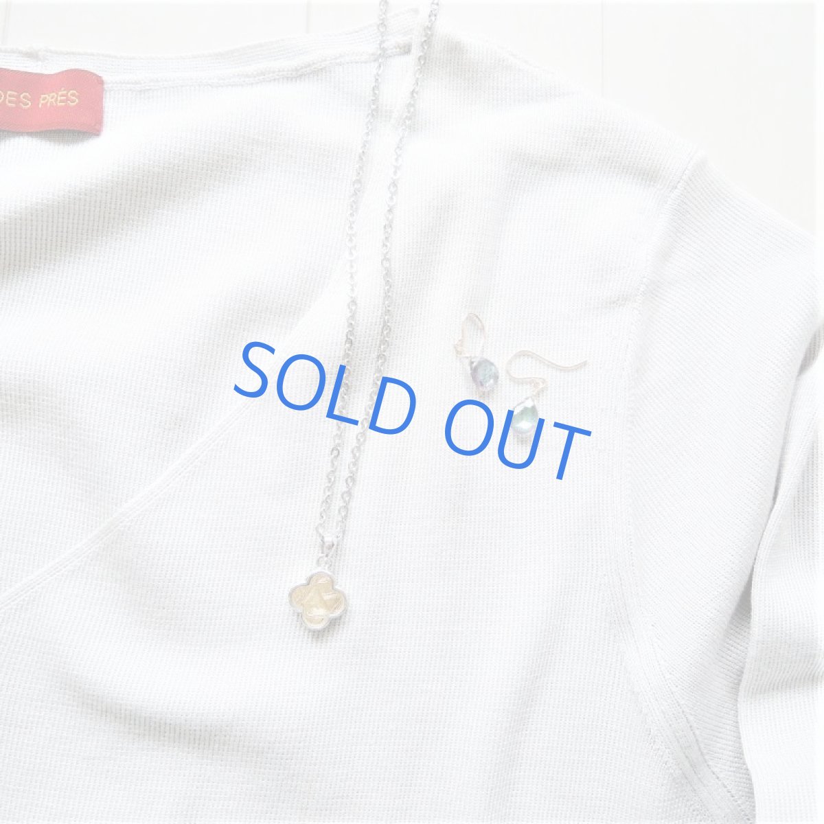 画像5: 【残り1】聖なる石　四つ葉　ゴールドカラー　ギベオン隕石　サージカルステンレスネックレス45cm (5)