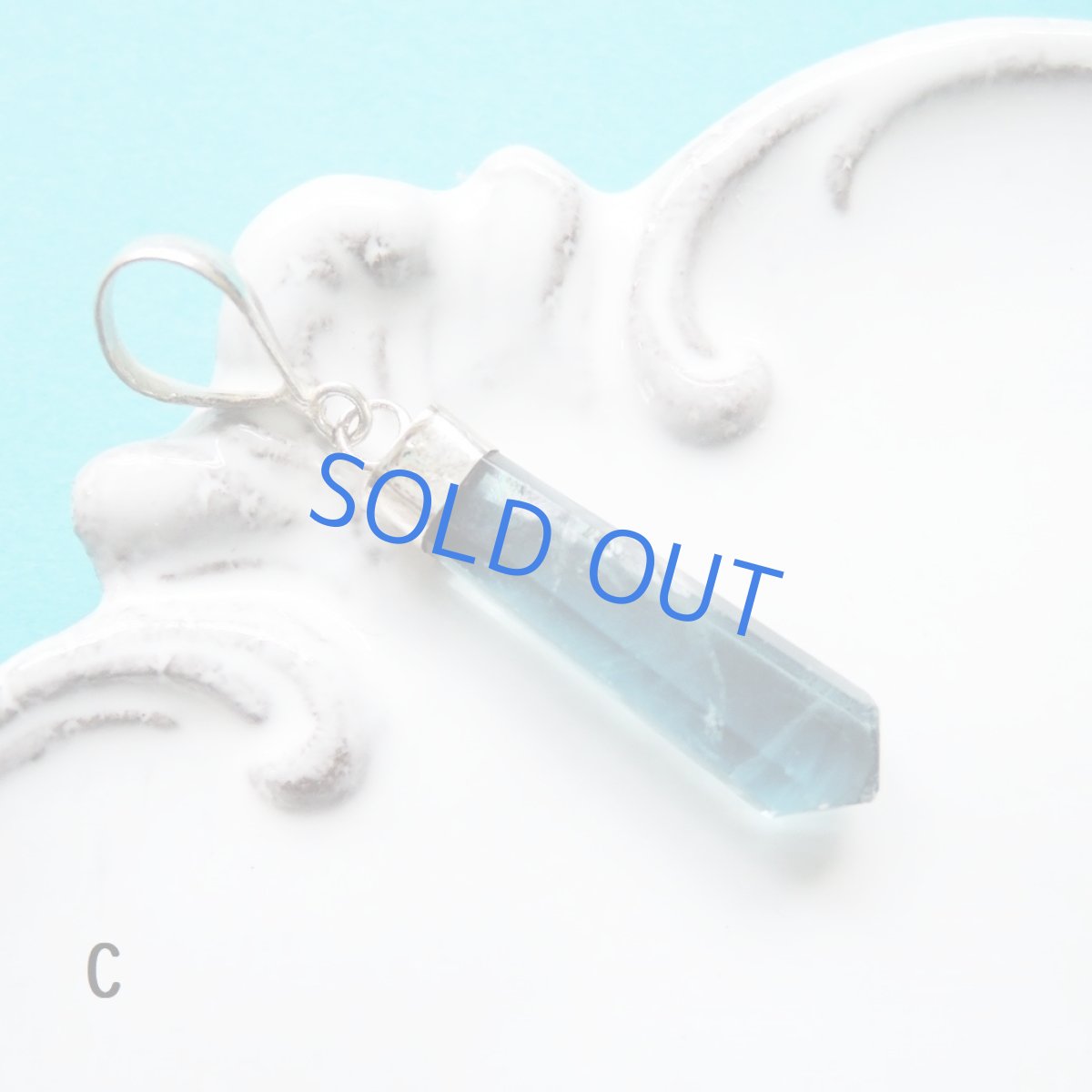 画像7: 【残りBのみ】ブルーフローライト　チューブ結晶　サージカルステンレスシルバー45cm (7)