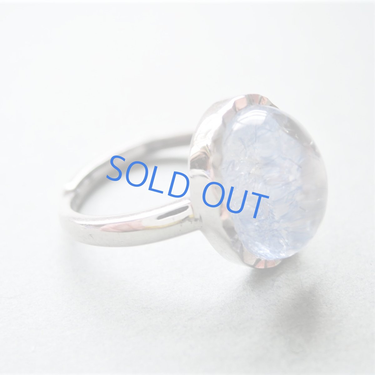 画像4: 【フリーサイズ・B】Silver925　デュモルチェライトインクォーツ　オーバルカボション　リング（指輪） (4)