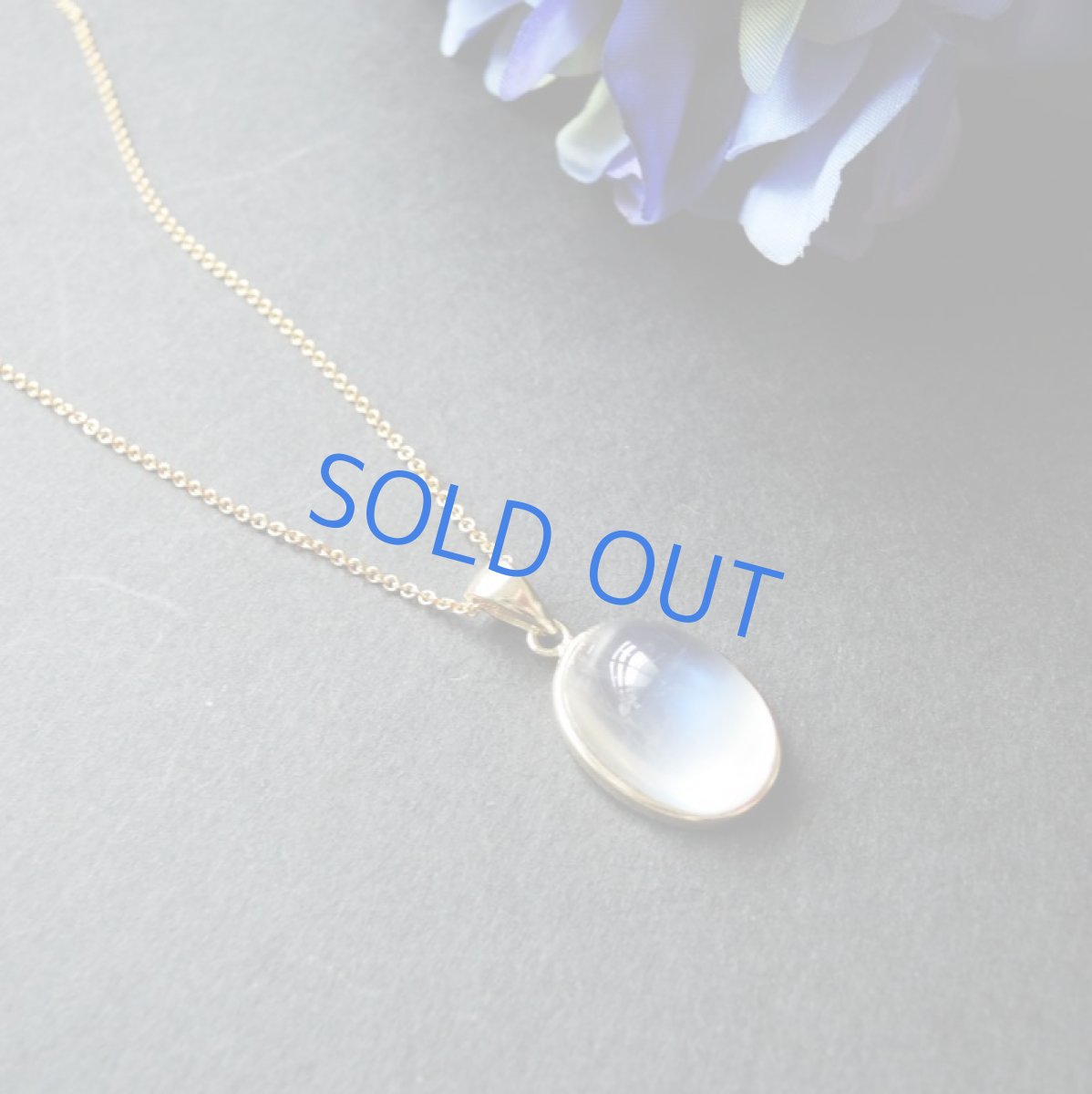 画像5: 【1点もの・オーバルE】AAA　ロイヤルブルームーンストーン（ペリステライト）　カボションフレーム　14KGFネックレス40cm (5)