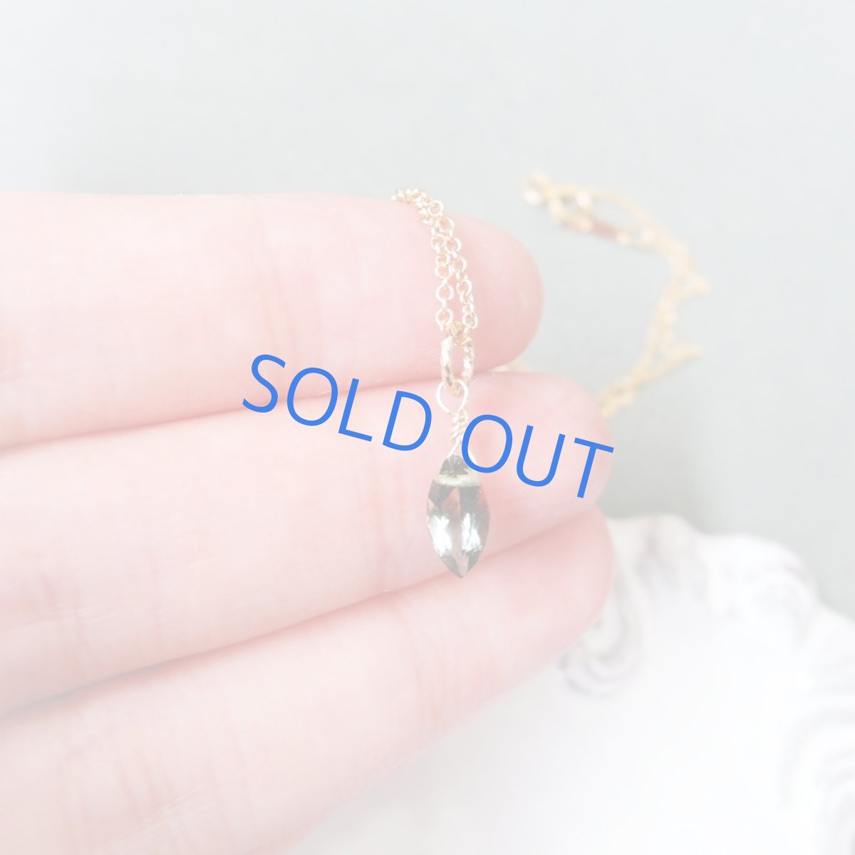 画像2: 【限定1】希少石! トリオカラー トルマリン マーキス 14KGFネックレス約40cm (2)