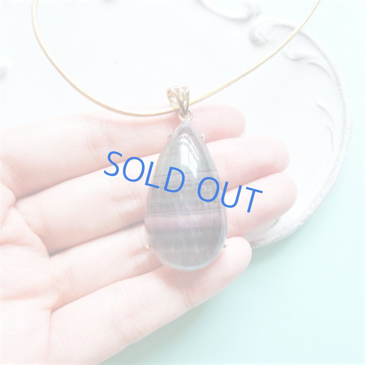 画像5: 【1点もの・フレームF】超大粒　マルチフローライト　ペンダント　革コード約90センチネックレス (5)