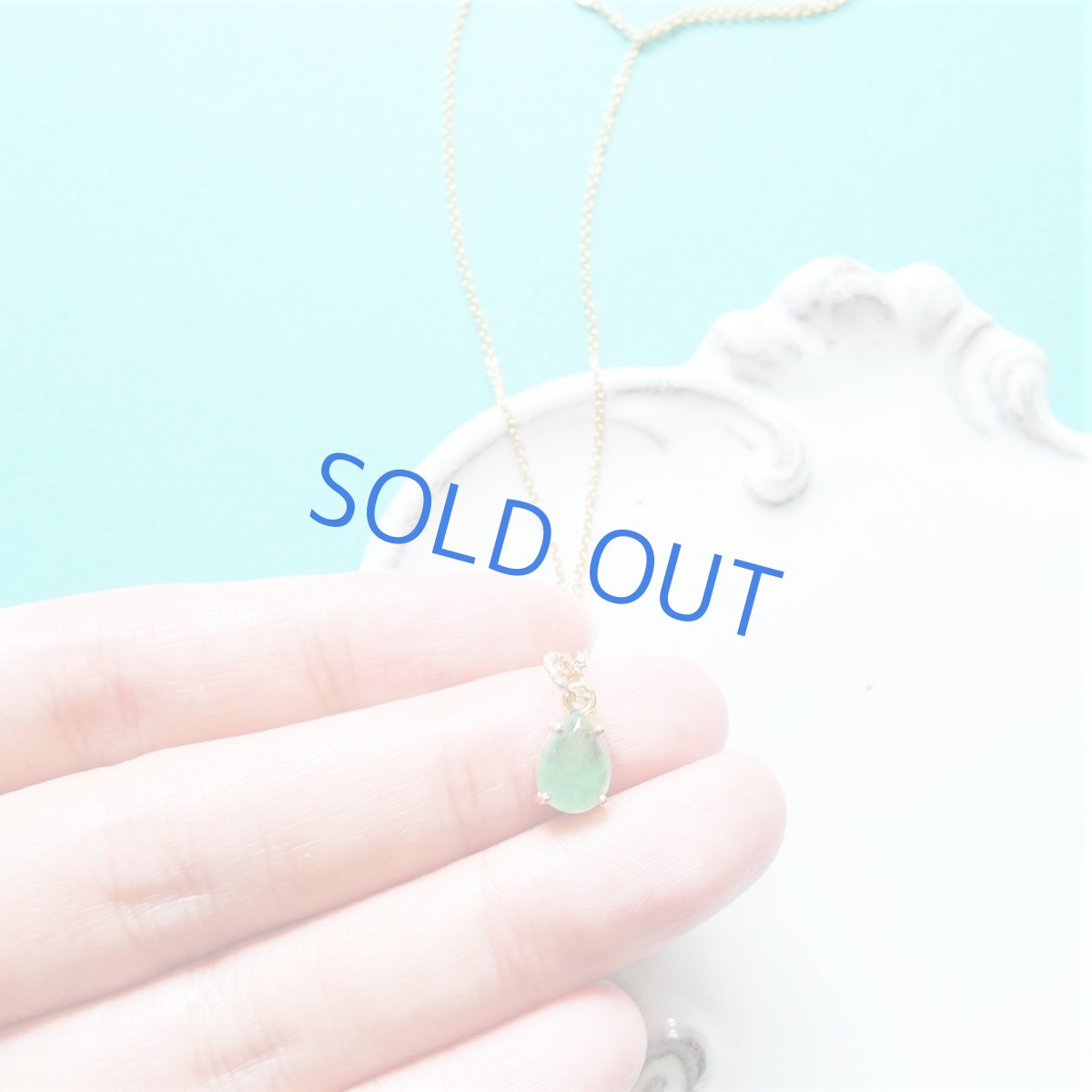 画像5: 【残りC】ブラジル産　エメラルド　フレーム　14KGFネックレス40cm (5)