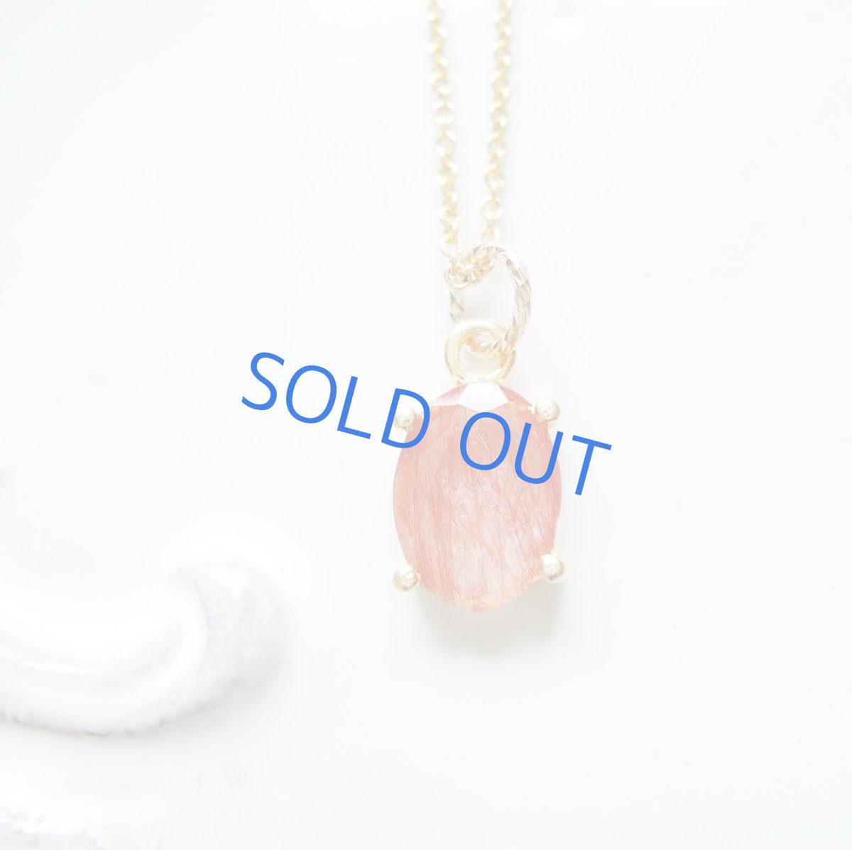 画像6: 【残り1】まるでオレンジジュレ♪ ラビットファー オレンジルチル 宝石ジェム 14KGFネックレス40cm (6)