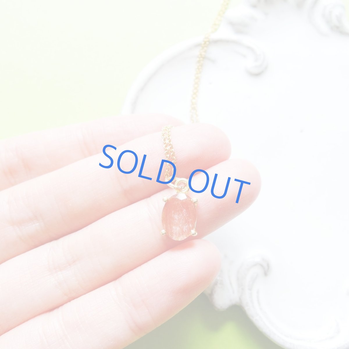 画像3: 【残り1】まるでオレンジジュレ♪ ラビットファー オレンジルチル 宝石ジェム 14KGFネックレス40cm (3)