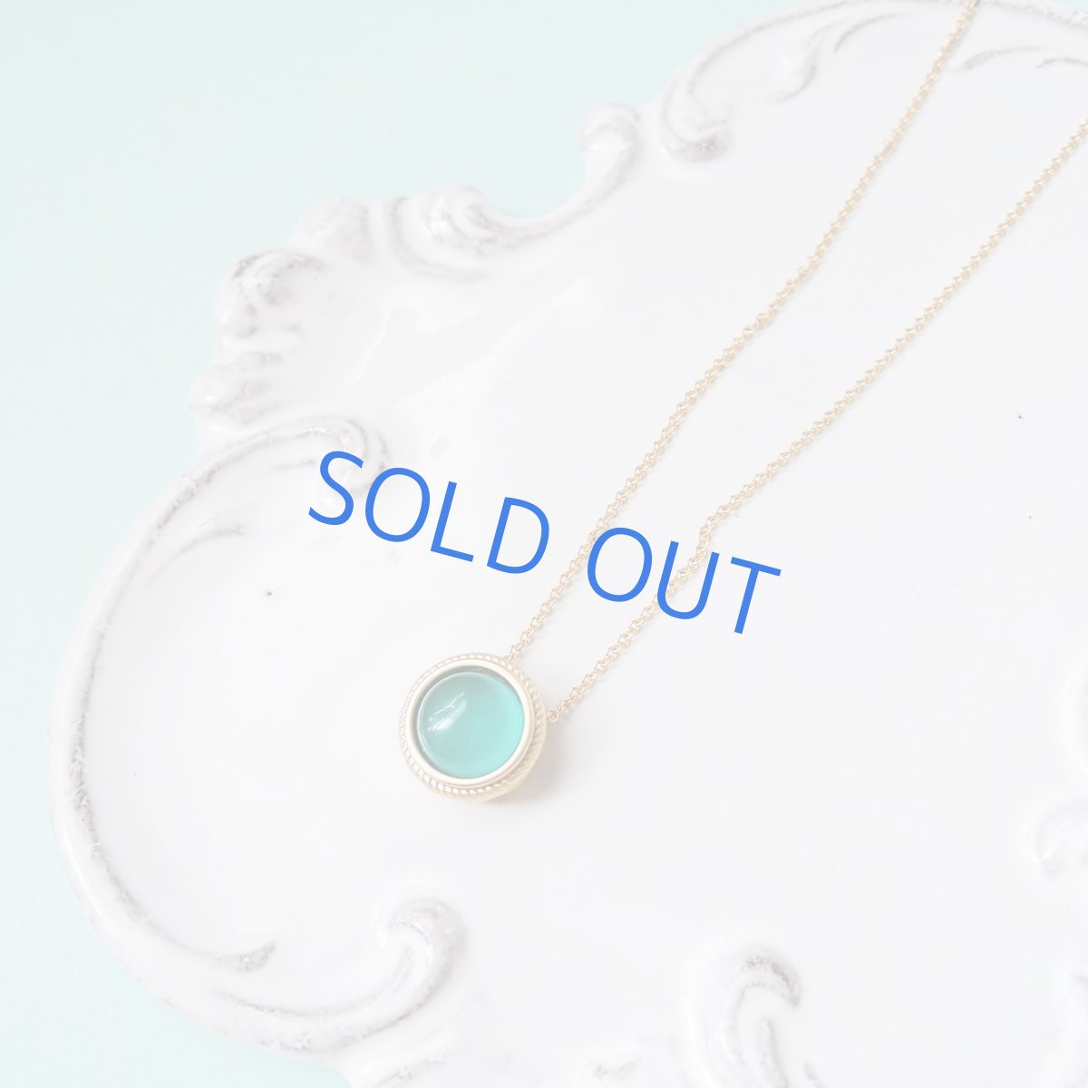 画像6:  【限定3】ネオンブルーアマゾナイト ラウンド フレーム 14KGF40cmネックレス (6)