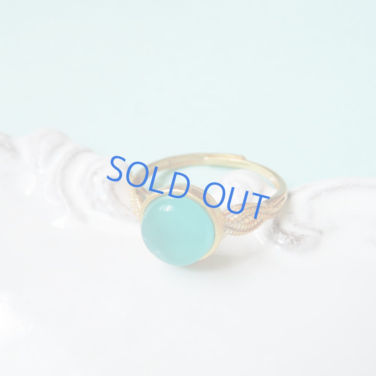 画像2: 【再入荷残り1・フリーサイズ・】ネオンブルーアマゾナイト 18KGPリング(指輪) (2)