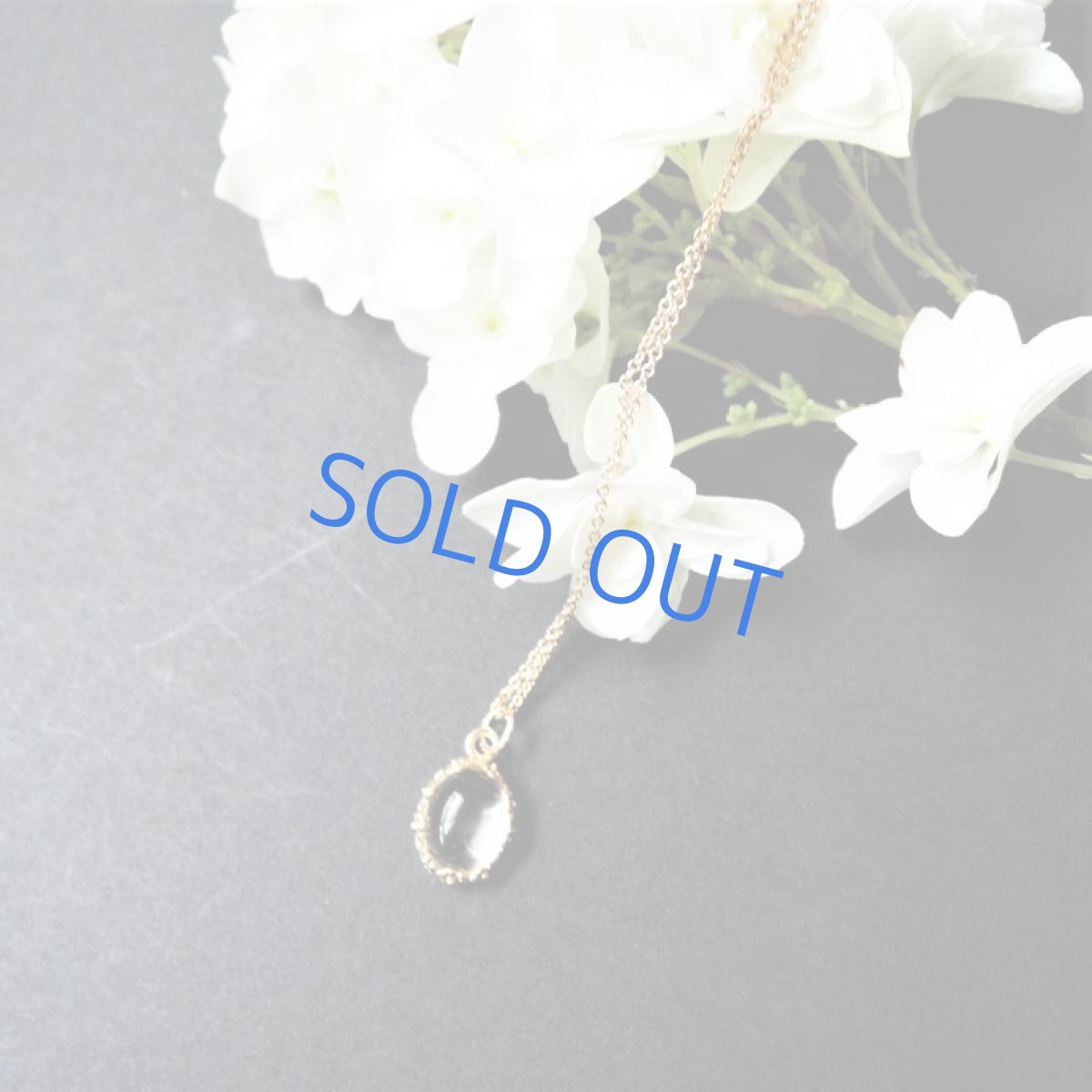 画像5: 【残り1】フラワーフレーム　クリスタル　オーバルカボション　ネックレスサージカルステンレス40cm (5)